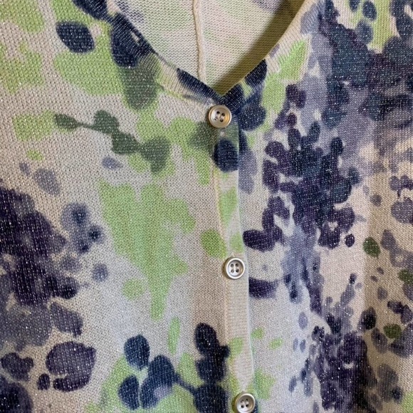 CHRISTOPHER & Banks Floral watercolor sweater M - Picture 3 of 9